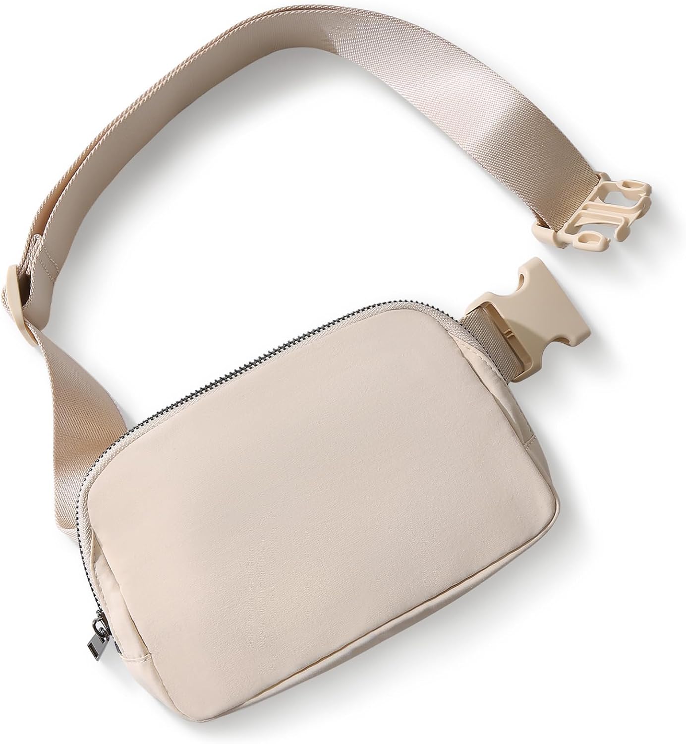 Minimalist Beige Waterproof Waist Bag – Lightweight Crossbody Chest Pack with Adjustable Strap for Travel, Sports & Everyday Use