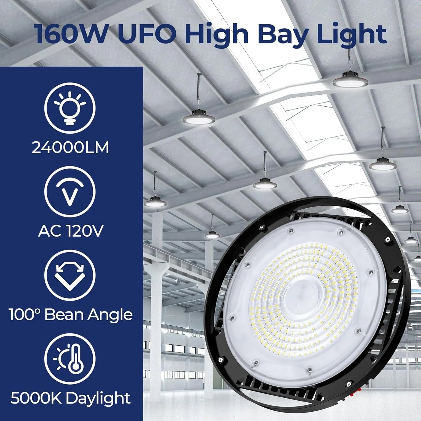 Hot Sale-160W UFO LED High Bay Light with 24000 Lumens